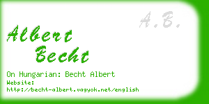 albert becht business card